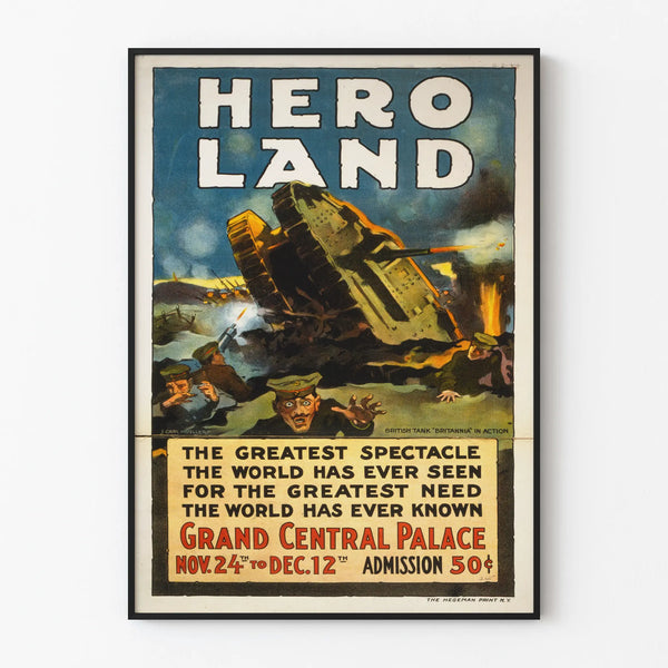Vintage Hero Land Poster - Historical War Show
