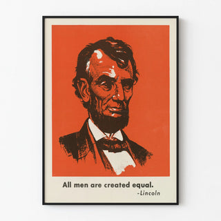 Decorative Poster Lincoln - Quote 'All Men Are Created Equal'
