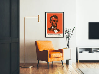 Decorative Poster Lincoln - Quote 'All Men Are Created Equal'
