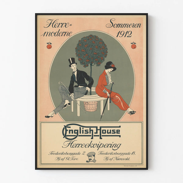 Vintage men's fashion poster summer 1912 English House wall decoration