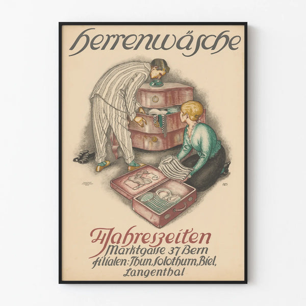 Vintage Poster Men's Underwear 4 Seasons for Wall Decoration