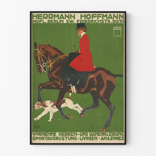 Vintage poster of equestrian turmoil wall decoration