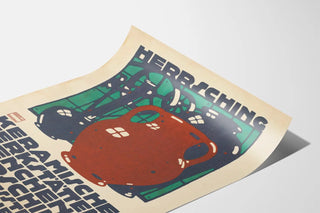 Decorative poster Keramische Werkstätten München Herrsching with stylized pottery