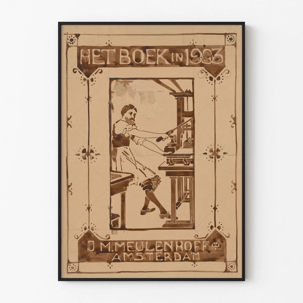 Vintage Poster Het Boek in 1903 Amsterdam