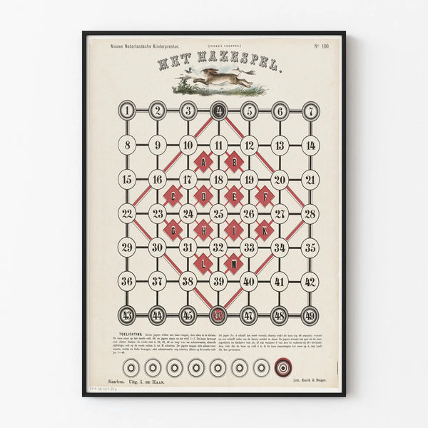 Vintage Board Game Poster Het Hazespel