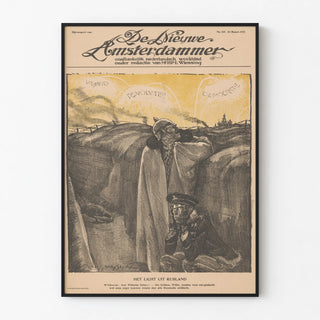 Vintage Poster 'Het Licht Uit Rusland' - Historical Illustration 1917