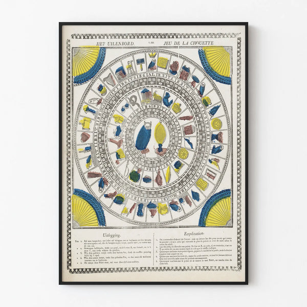 Vintage Owl Game Poster - Wall Decoration