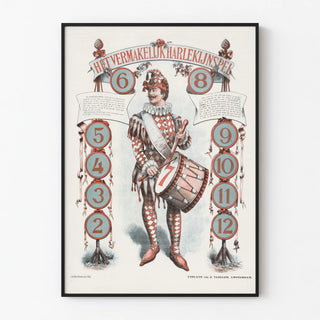 Vintage Harlequin Poster and Number Game