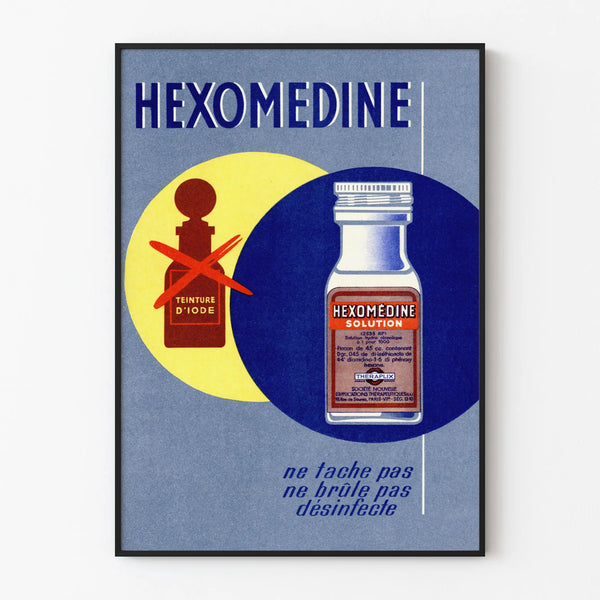 Vintage Hexomedine Poster – Retro Medical Decorative Print