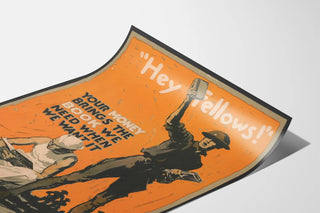 Vintage American campaign poster - Support for soldiers' books 1918