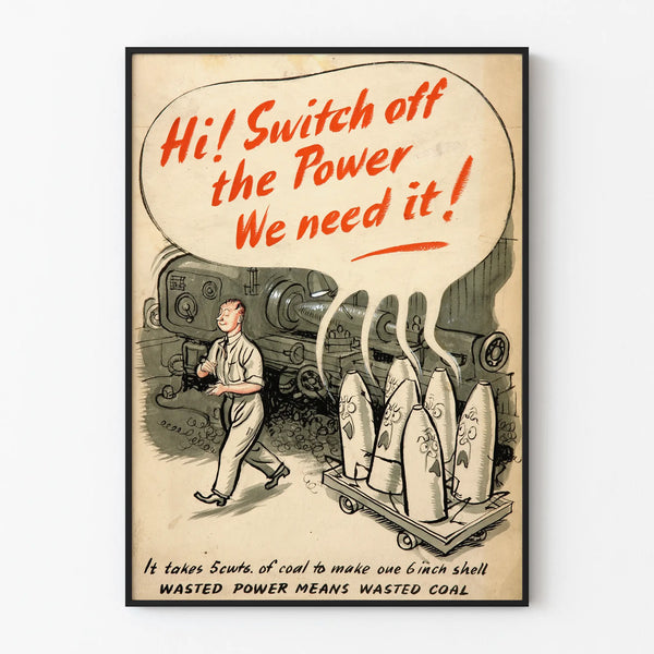 Vintage poster promoting energy efficiency - Wall decoration on the theme of energy conservation