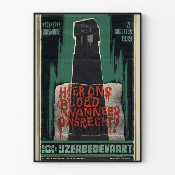 Vintage poster of the 20th century IJzerbedevaart 1939 Kaaskerke Diksmuide
