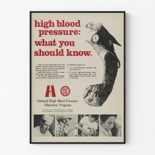 Vintage Poster Health: Hypertension - Prevention and Information