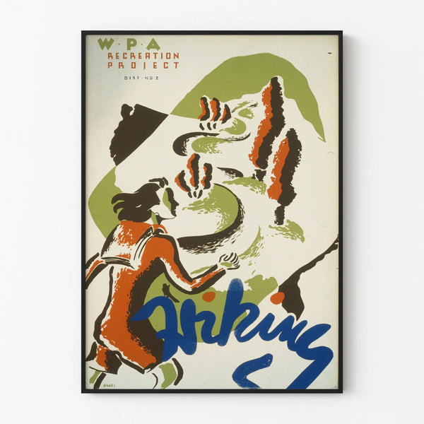 Vintage nature hiking poster - Artistic wall decoration
