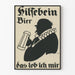 Vintage Hilsebein Bier poster in silhouette