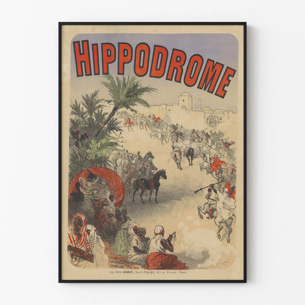 Vintage Hippodrome Poster – Retro Equestrian Wall Decoration