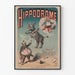 Vintage horse racing poster: acrobatic donkey and circus performer