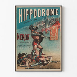 Vintage poster of the Hippodrome at the Pont de l'Alma - Néron gladiator