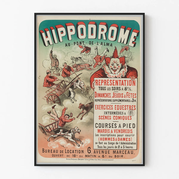 Vintage poster of the Hippodrome at the Pont de l'Alma – Artistic wall decoration