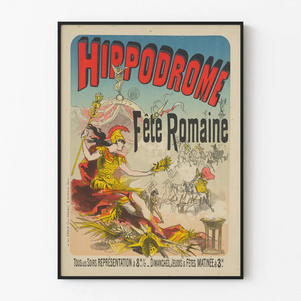 Vintage Poster Hippodrome Roman Festival for Wall Decoration