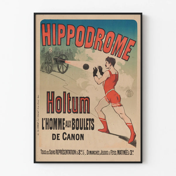 Vintage poster Hippodrome Holtum L'homme aux boulets de canon