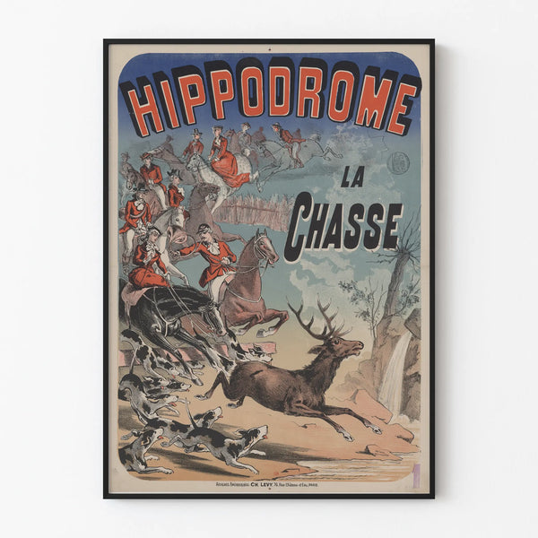 Hippodrome Poster The Hunt - Vintage Equestrian Wall Decoration
