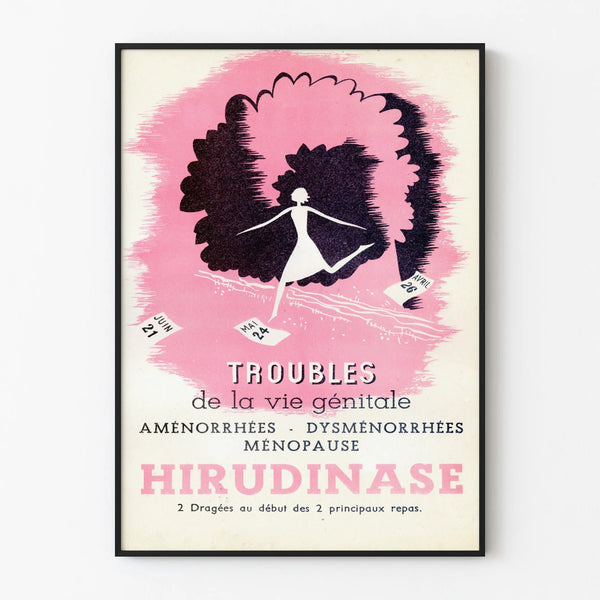 Vintage Poster Troubles of Genital Life Hirudinase