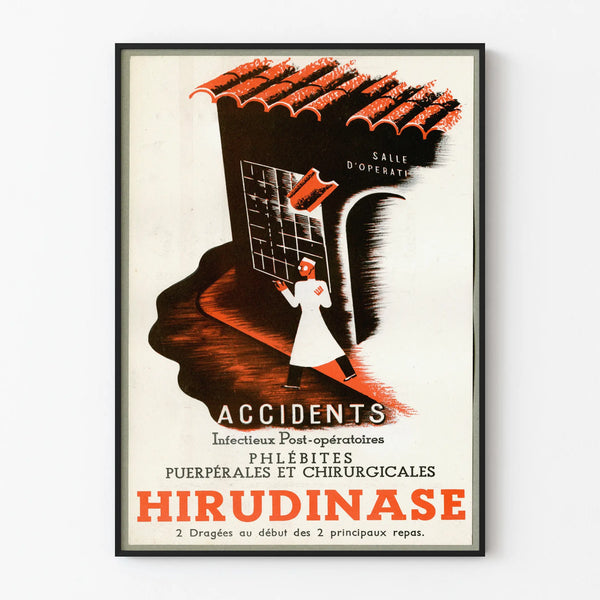 Vintage Hirudinase Poster – Retro Medical Wall Decoration