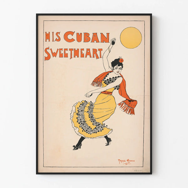 Vintage poster of a Cuban dancer His Cuban Sweetheart