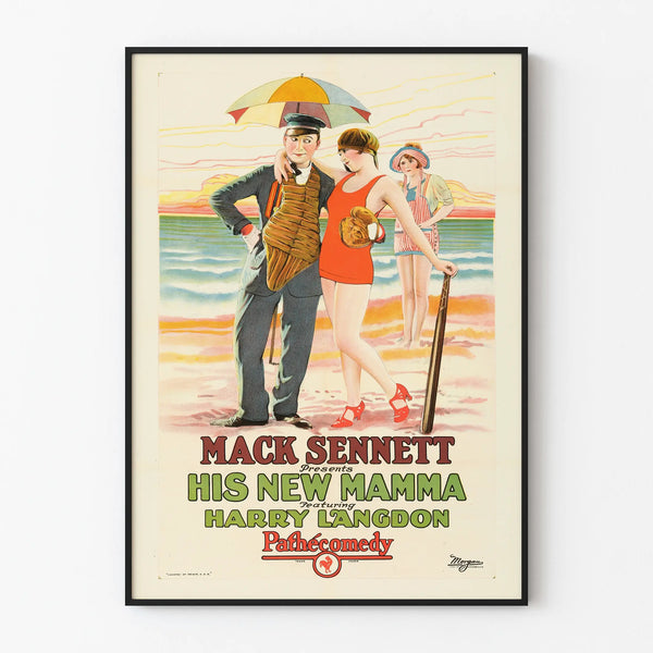 Vintage Poster His New Mama - Retro Beach and Comedy Wall Decoration