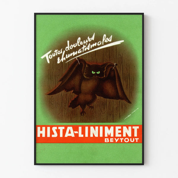 Vintage Poster Hista-Liniment Beytout for Pain and Rheumatism