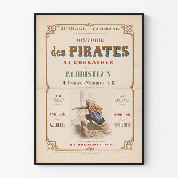 Vintage Poster of the History of Pirates and Privateers