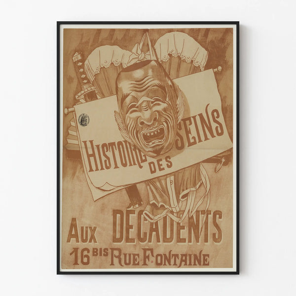Vintage Poster History of Breasts at the Decadents Wall Decoration