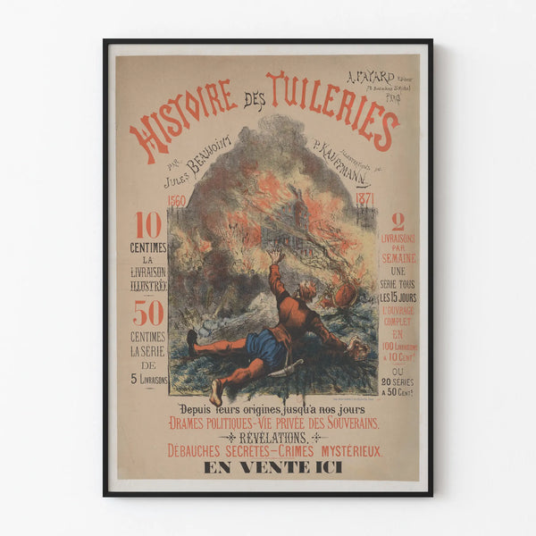 Vintage Poster of the History of the Tuileries - Retro Wall Decoration