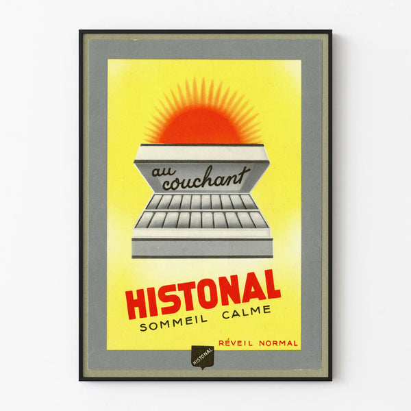 Vintage poster advertising Histonal for peaceful sleep