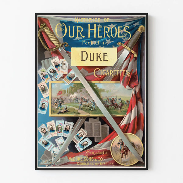 Vintage Poster Our Heroes Duke Cigarettes Wall Decoration