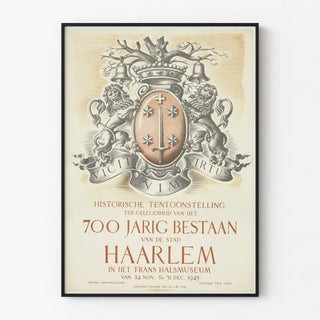 Vintage commemorative poster celebrating 700 years of the city of Haarlem