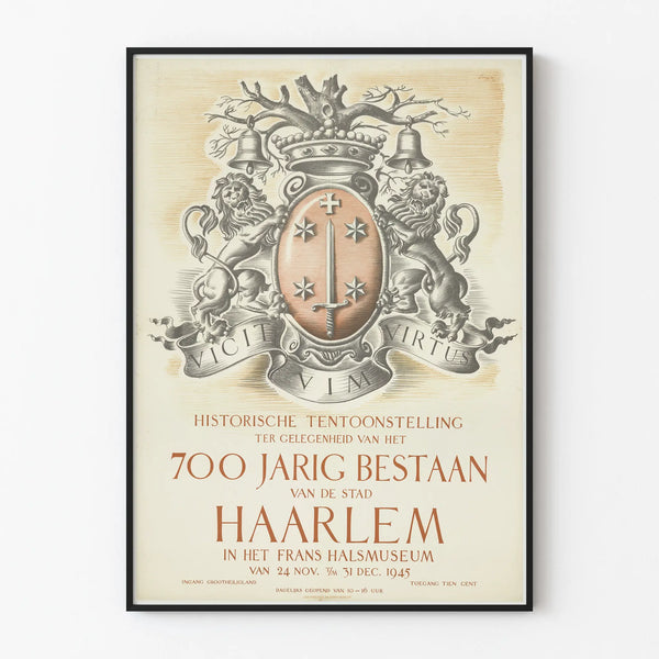 Vintage commemorative poster celebrating 700 years of the city of Haarlem