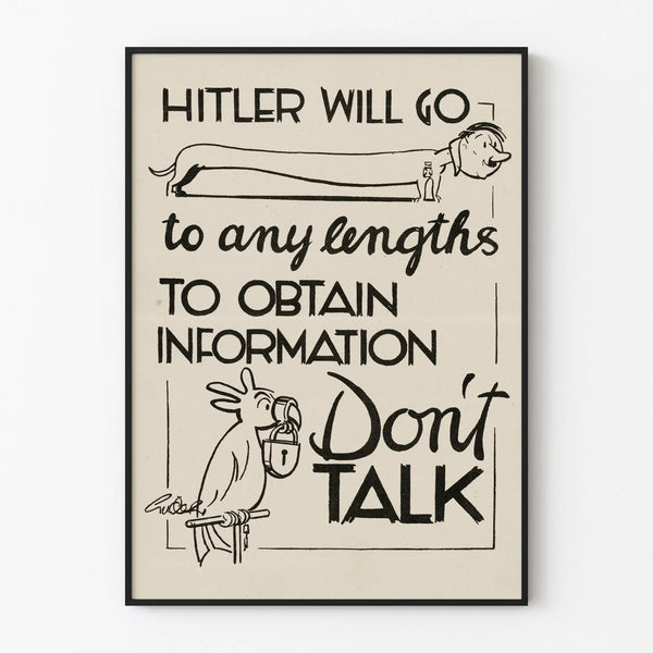 Vintage dark humor propaganda poster - Hitler at all costs