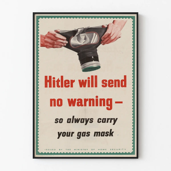 Vintage poster of a gas mask protection