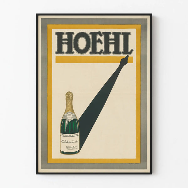 Vintage Champagne Poster Hoehl - Retro Wall Decoration