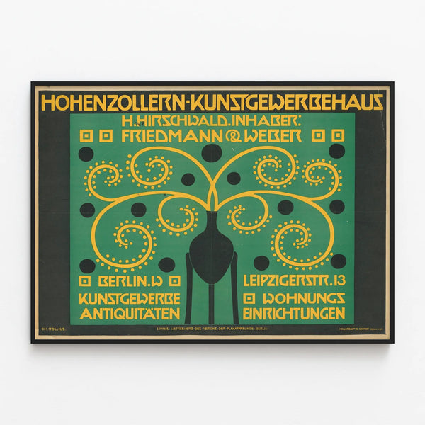Vintage Hohenzollern Arts and Crafts Poster — framed artwork on a wall