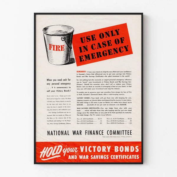 Vintage Poster Hold Your Victory Bonds - Patriotic Wall Decoration