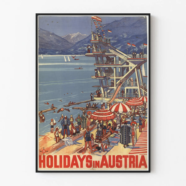 Vintage Poster Holidays in Austria Millstättersee