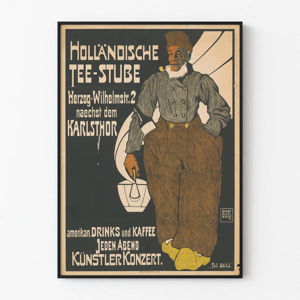 Vintage Dutch Tea Room Poster Wall Decoration Retro