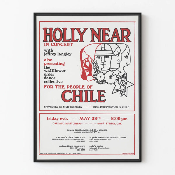 Holly Near Concert Poster for the People of Chile