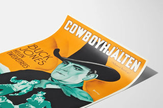 Vintage Western Poster Cowboy Hero Hollywood Round-up
