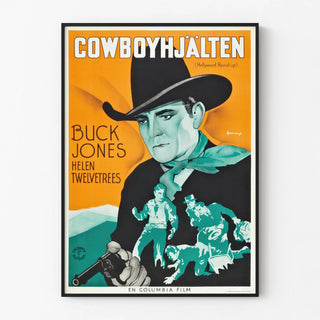 Vintage Western Poster Cowboy Hero Hollywood Round-up