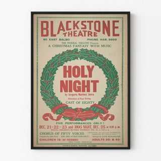 Vintage Poster Holy Night - Blackstone Theatre, Christmas musical show
