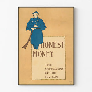 Vintage Poster Honest Money - Guardian of the Nation